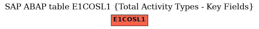 E-R Diagram for table E1COSL1 (Total Activity Types - Key Fields)