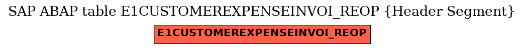 E-R Diagram for table E1CUSTOMEREXPENSEINVOI_REOP (Header Segment)