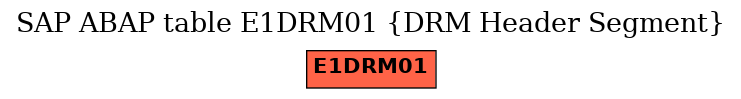E-R Diagram for table E1DRM01 (DRM Header Segment)