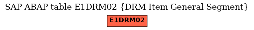 E-R Diagram for table E1DRM02 (DRM Item General Segment)