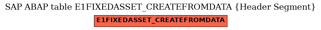 E-R Diagram for table E1FIXEDASSET_CREATEFROMDATA (Header Segment)