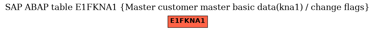 E-R Diagram for table E1FKNA1 (Master customer master basic data(kna1) / change flags)