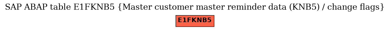 E-R Diagram for table E1FKNB5 (Master customer master reminder data (KNB5) / change flags)