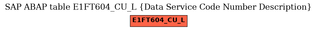 E-R Diagram for table E1FT604_CU_L (Data Service Code Number Description)