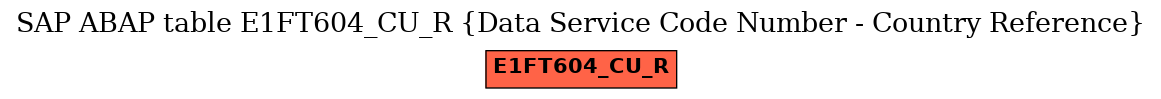 E-R Diagram for table E1FT604_CU_R (Data Service Code Number - Country Reference)