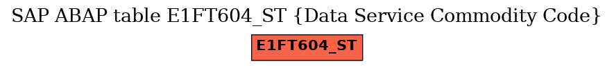 E-R Diagram for table E1FT604_ST (Data Service Commodity Code)