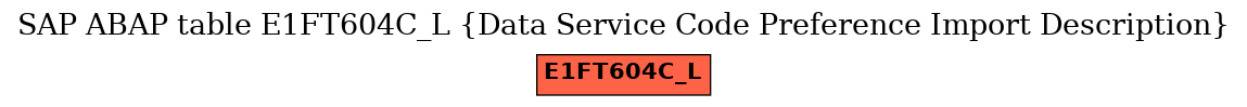 E-R Diagram for table E1FT604C_L (Data Service Code Preference Import Description)