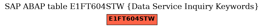 E-R Diagram for table E1FT604STW (Data Service Inquiry Keywords)