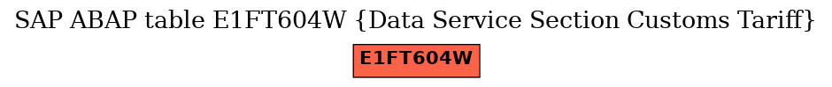 E-R Diagram for table E1FT604W (Data Service Section Customs Tariff)