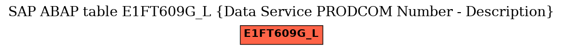 E-R Diagram for table E1FT609G_L (Data Service PRODCOM Number - Description)
