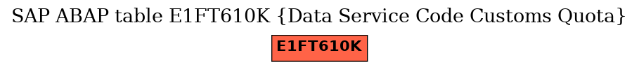 E-R Diagram for table E1FT610K (Data Service Code Customs Quota)