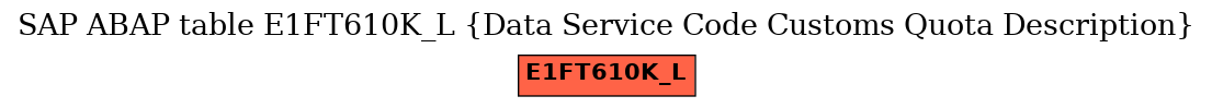 E-R Diagram for table E1FT610K_L (Data Service Code Customs Quota Description)