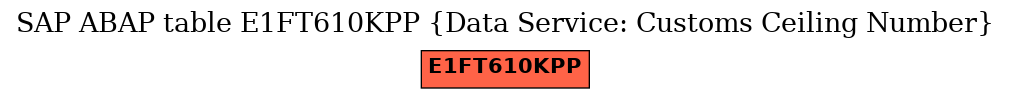 E-R Diagram for table E1FT610KPP (Data Service: Customs Ceiling Number)