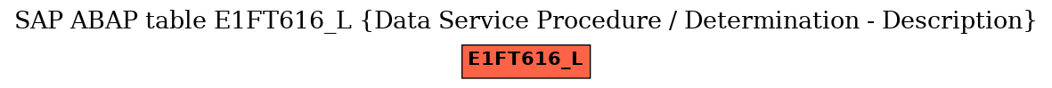 E-R Diagram for table E1FT616_L (Data Service Procedure / Determination - Description)