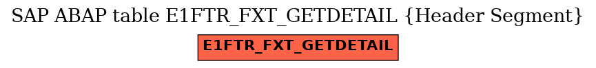 E-R Diagram for table E1FTR_FXT_GETDETAIL (Header Segment)