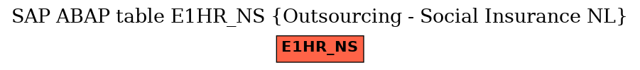 E-R Diagram for table E1HR_NS (Outsourcing - Social Insurance NL)