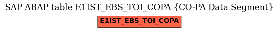 E-R Diagram for table E1IST_EBS_TOI_COPA (CO-PA Data Segment)