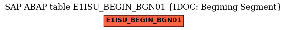 E-R Diagram for table E1ISU_BEGIN_BGN01 (IDOC: Begining Segment)