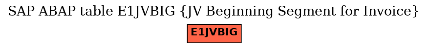 E-R Diagram for table E1JVBIG (JV Beginning Segment for Invoice)