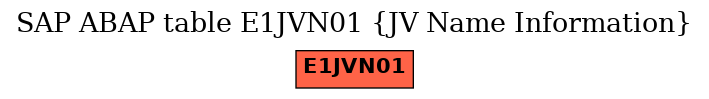 E-R Diagram for table E1JVN01 (JV Name Information)