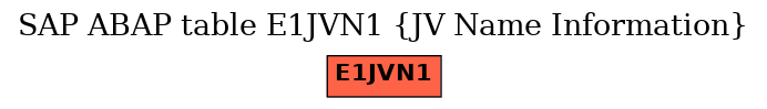 E-R Diagram for table E1JVN1 (JV Name Information)
