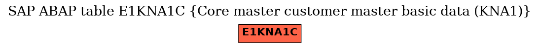 E-R Diagram for table E1KNA1C (Core master customer master basic data (KNA1))