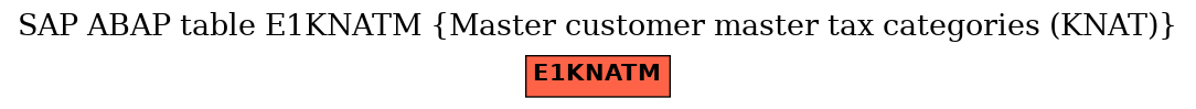 E-R Diagram for table E1KNATM (Master customer master tax categories (KNAT))