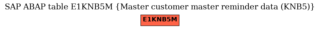 E-R Diagram for table E1KNB5M (Master customer master reminder data (KNB5))