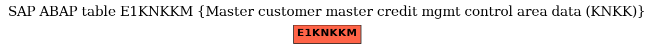 E-R Diagram for table E1KNKKM (Master customer master credit mgmt control area data (KNKK))