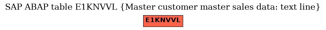 E-R Diagram for table E1KNVVL (Master customer master sales data: text line)