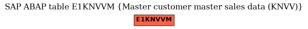 E-R Diagram for table E1KNVVM (Master customer master sales data (KNVV))