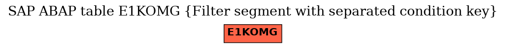 E-R Diagram for table E1KOMG (Filter segment with separated condition key)