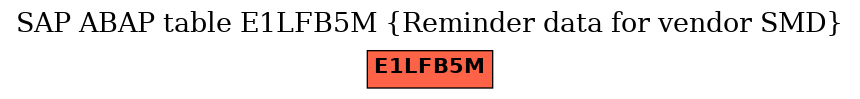 E-R Diagram for table E1LFB5M (Reminder data for vendor SMD)