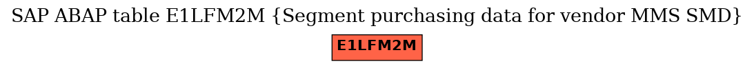 E-R Diagram for table E1LFM2M (Segment purchasing data for vendor MMS SMD)