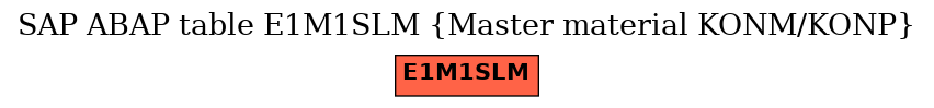 E-R Diagram for table E1M1SLM (Master material KONM/KONP)