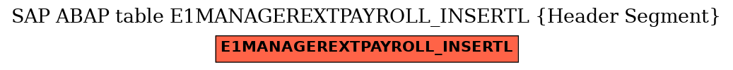 E-R Diagram for table E1MANAGEREXTPAYROLL_INSERTL (Header Segment)