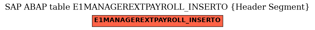 E-R Diagram for table E1MANAGEREXTPAYROLL_INSERTO (Header Segment)