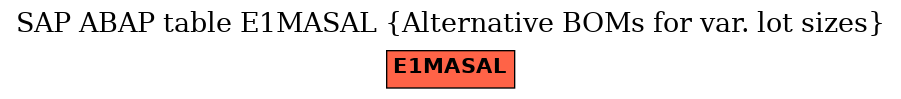 E-R Diagram for table E1MASAL (Alternative BOMs for var. lot sizes)