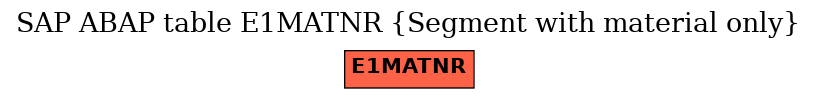 E-R Diagram for table E1MATNR (Segment with material only)