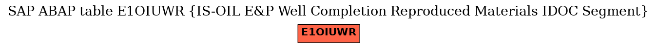 E-R Diagram for table E1OIUWR (IS-OIL E&P Well Completion Reproduced Materials IDOC Segment)