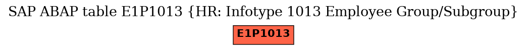 E-R Diagram for table E1P1013 (HR: Infotype 1013 Employee Group/Subgroup)