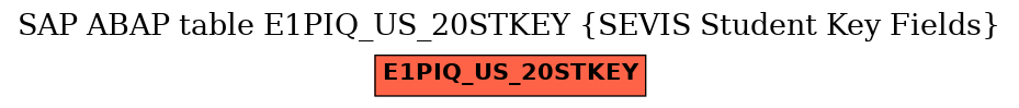 E-R Diagram for table E1PIQ_US_20STKEY (SEVIS Student Key Fields)