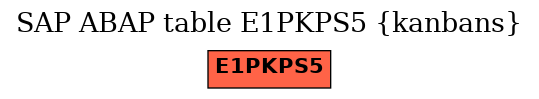 E-R Diagram for table E1PKPS5 (kanbans)