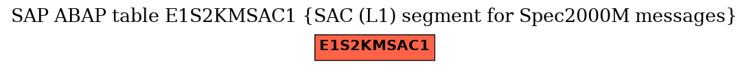 E-R Diagram for table E1S2KMSAC1 (SAC (L1) segment for Spec2000M messages)