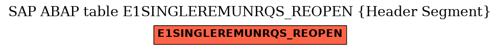 E-R Diagram for table E1SINGLEREMUNRQS_REOPEN (Header Segment)