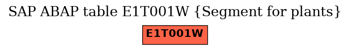 E-R Diagram for table E1T001W (Segment for plants)