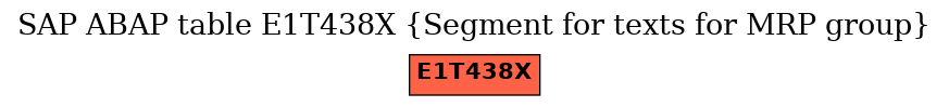 E-R Diagram for table E1T438X (Segment for texts for MRP group)