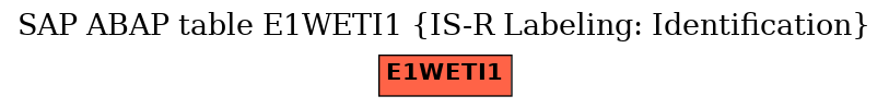 E-R Diagram for table E1WETI1 (IS-R Labeling: Identification)