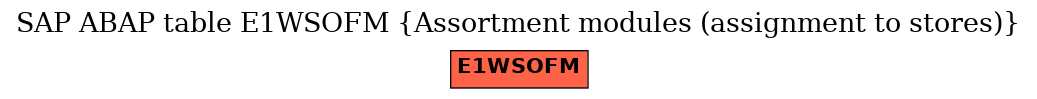 E-R Diagram for table E1WSOFM (Assortment modules (assignment to stores))