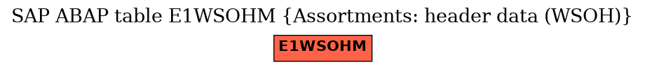 E-R Diagram for table E1WSOHM (Assortments: header data (WSOH))